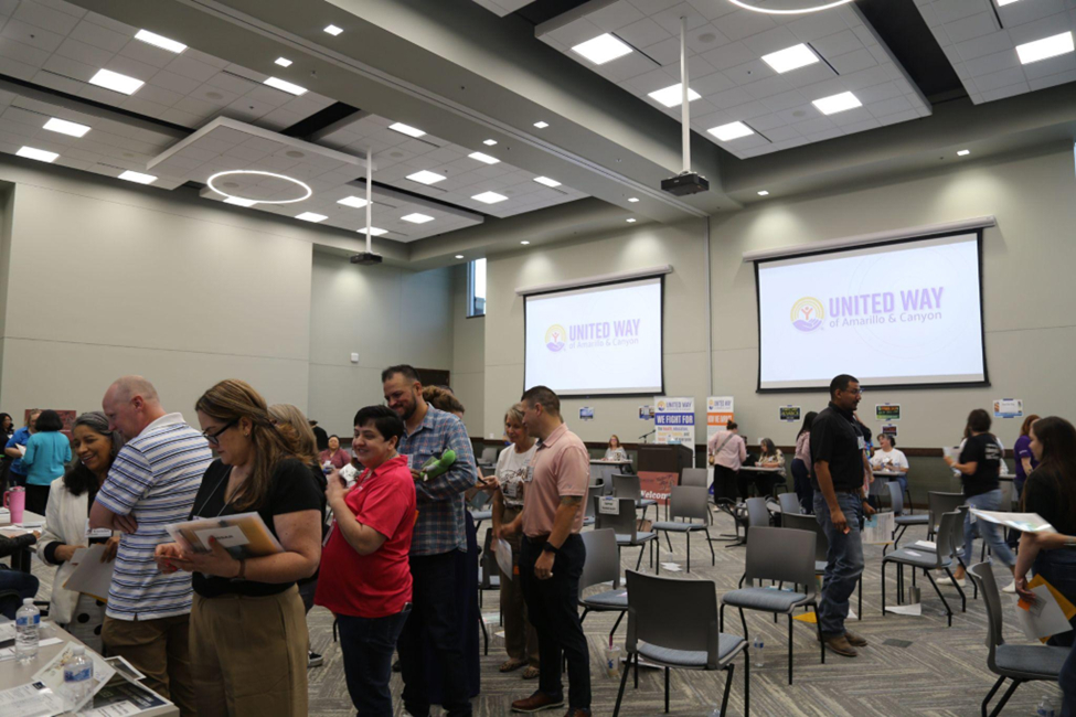 Community members gathering for a volunteer program at United Way of Amarillo